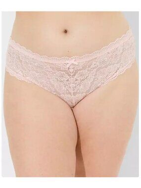 NWT Torrid Lace Mid Rise Thong PantyBlush Pink Size 0 (M/L 10-12)